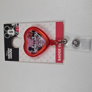 Disney Mickey Mouse Red Heart Badge Reel